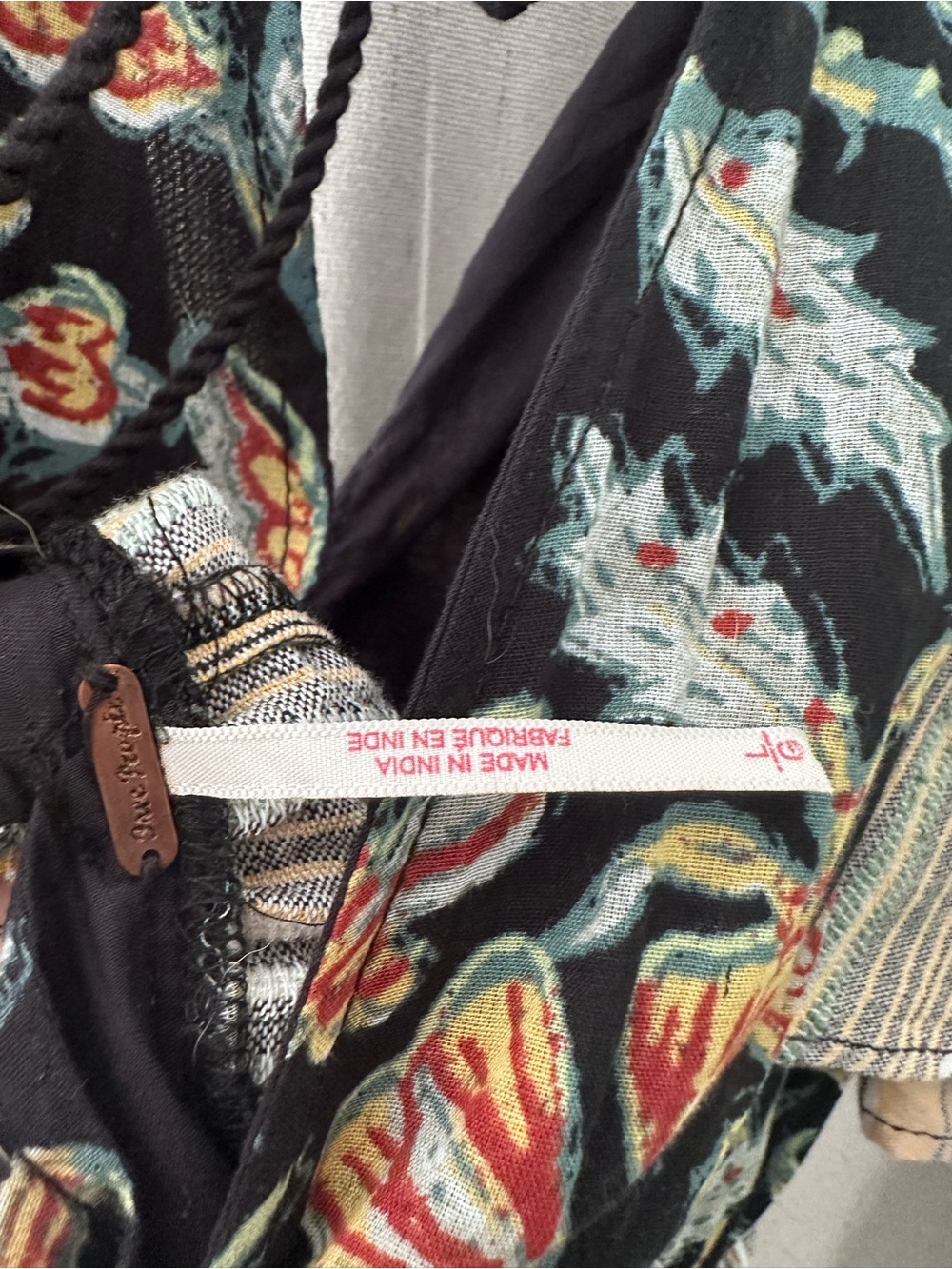 Free People Floral & Beige Striped Mini Dress - Picture 4 of 4